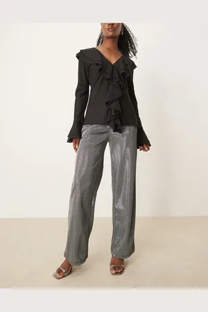 JDY Wide leg pants in metallic