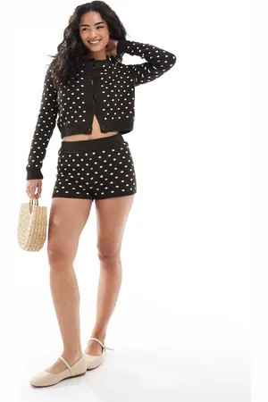 Miss Selfridge Knit polka dot booty shorts in - part of a set