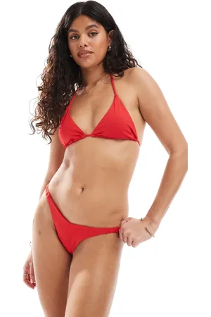 Pull&Bear High leg thong bikini bottoms in