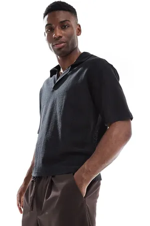 Pull&Bear Knit self stripe polo in