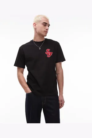 Topman Heavyweight oversized fit T-shirt with letter chenille embroidery in