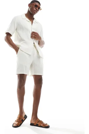 Only & Sons Pull on cheesecloth shorts in cream - part of a set