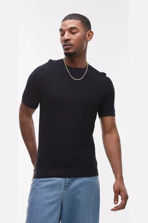 MANGO Ribbed knit T-shirt in