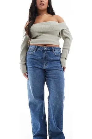 ASOS ASOS DESIGN Curve comfort stretch straight leg jeans in authentic dark mid