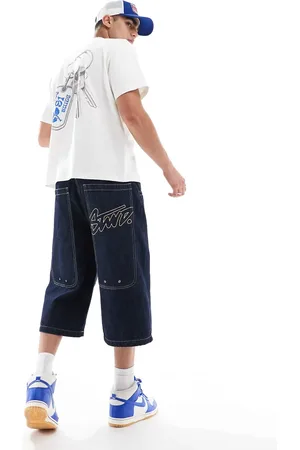 Pull&Bear Baggy denim jorts in indigo
