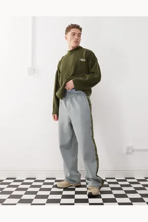The Ragged Priest Skate fit sweatpants with side stripe in gray and