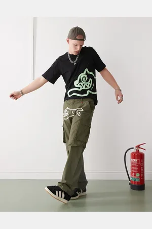 ICECREAM Running dog zip off cargo pants in khaki