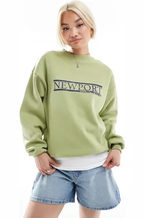Daisy Street Oversized graphic sweatshirt in matcha