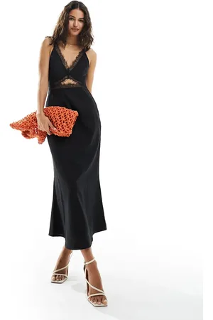 Never Fully Dressed Linen lace maxi dress in