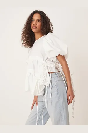 Ghospell Asymmetric drawstring top in