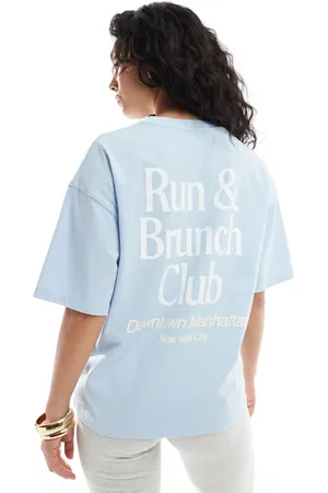 Pull&Bear Running Club graphic oversized tee in