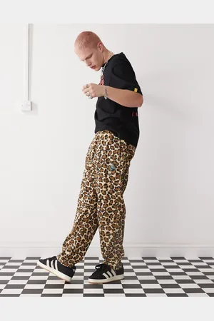 ICECREAM Logo pull on skater pants in leopard print