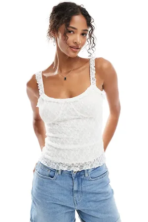 Pull&Bear Frill detail cami top in