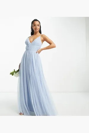 Beauut Petite Bridesmaid layered tulle maxi dress in light