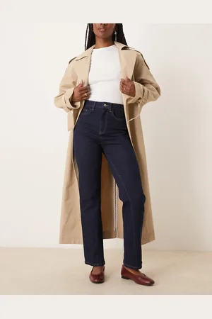 ASOS Comfort stretch straight leg jean with twisted seam in dark