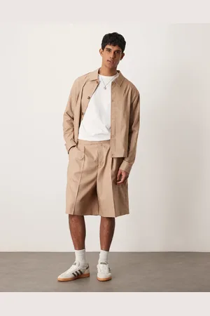 ASOS Smart Bermuda shorts in camel texture with elasticized waist - part of a set