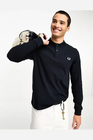 Fred Perry Plain long sleeve polo shirt in