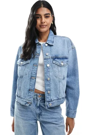 Pull&Bear Oversized denim jacket in light wash
