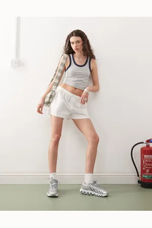 COLLUSION Linen blend boxer shorts in