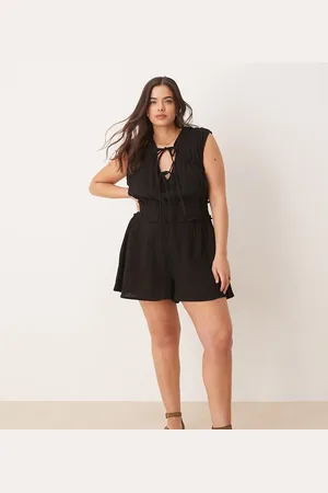 ASOS ASOS DESIGN Curve double cloth gathered bust romper in