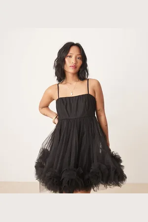 Lace & Beads Bubble hem babydoll micro mini dress in