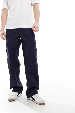 ASOS Wide leg cargo pants in navy