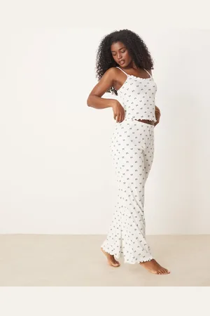 Boux Avenue Mono bow cami and pant set in ivory