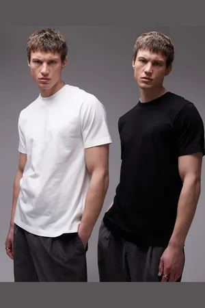 Topman 2-pack regular fit T-shirts in black and white