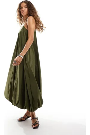 Ghospell Bubble midaxi dress in olive