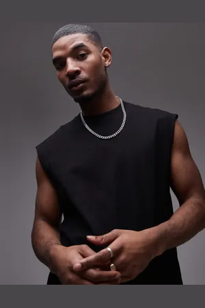 Topman Boxy fit sleeveless T-shirt in