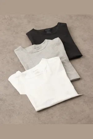 Lyle & Scott 3-pack basic T-shirts in black, gray and white