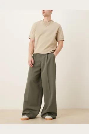 ASOS Extreme wide leg dress pants with front pleats in