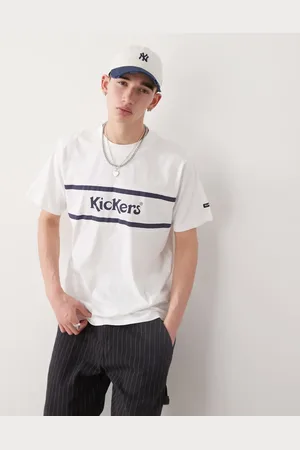Kickers Oversized t-shirt with navy graphic in ecru