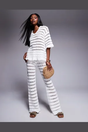 ASOS Knit wide leg pretty stitch pants in - part of a set