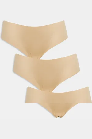 Pieces® 3 pack briefs in beige