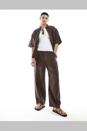 Pull&Bear 100% linen wide leg pants in - part of a set