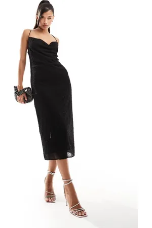River Island Beaded midi slip dress in