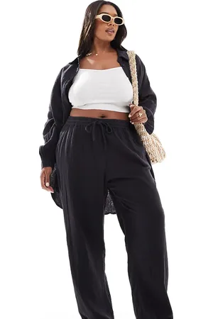 ONLY Cheesecloth pull on pants in charcoal - part of a set