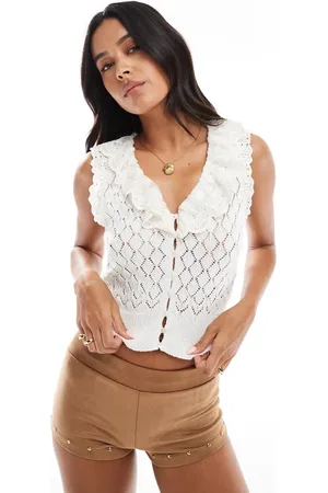 Stradivarius Ruffle knit vest top in