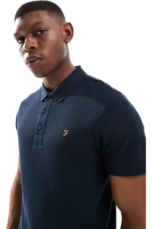 Farah Forster short sleeve textured polo shirt in
