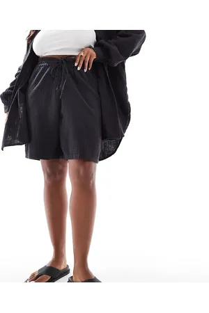 ONLY Cheesecloth pull on shorts in charcoal - part of a set