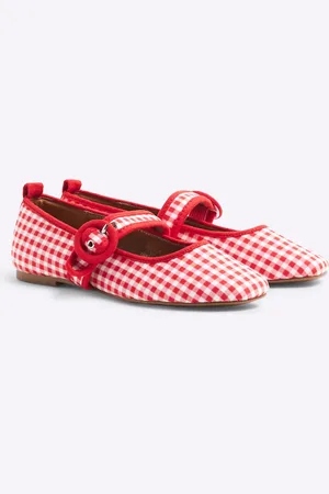 River Island Gingham mary-jane ballet flats in