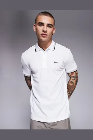 HUGO BOSS Paddy logo tipped pique polo in