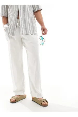 Pull&Bear Linen viscose pants in