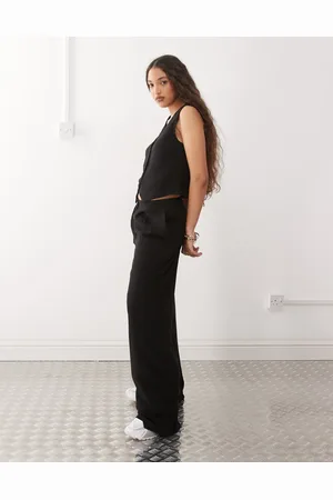 Reclaimed Mensy wide leg pants in linen blend in