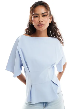 ASOS Top with waisted seam detail in white