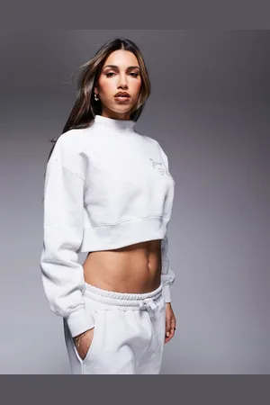 Good For Nothing High neck overlock sweatshirt in heather - part of a set