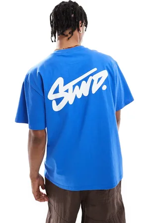 Pull&Bear STWD back graphic T-shirt in cobalt