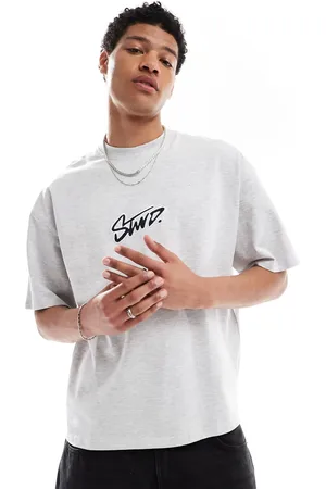 Pull&Bear STWD front logo t-shirt in heather