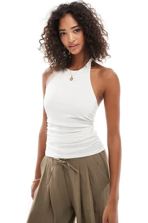 Pull&Bear Knot detail halterneck top in